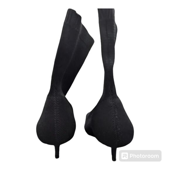 Zara Ribbed Knit Sock Ankle Boots Black EU36 US 5.5 - Picture 13 of 13